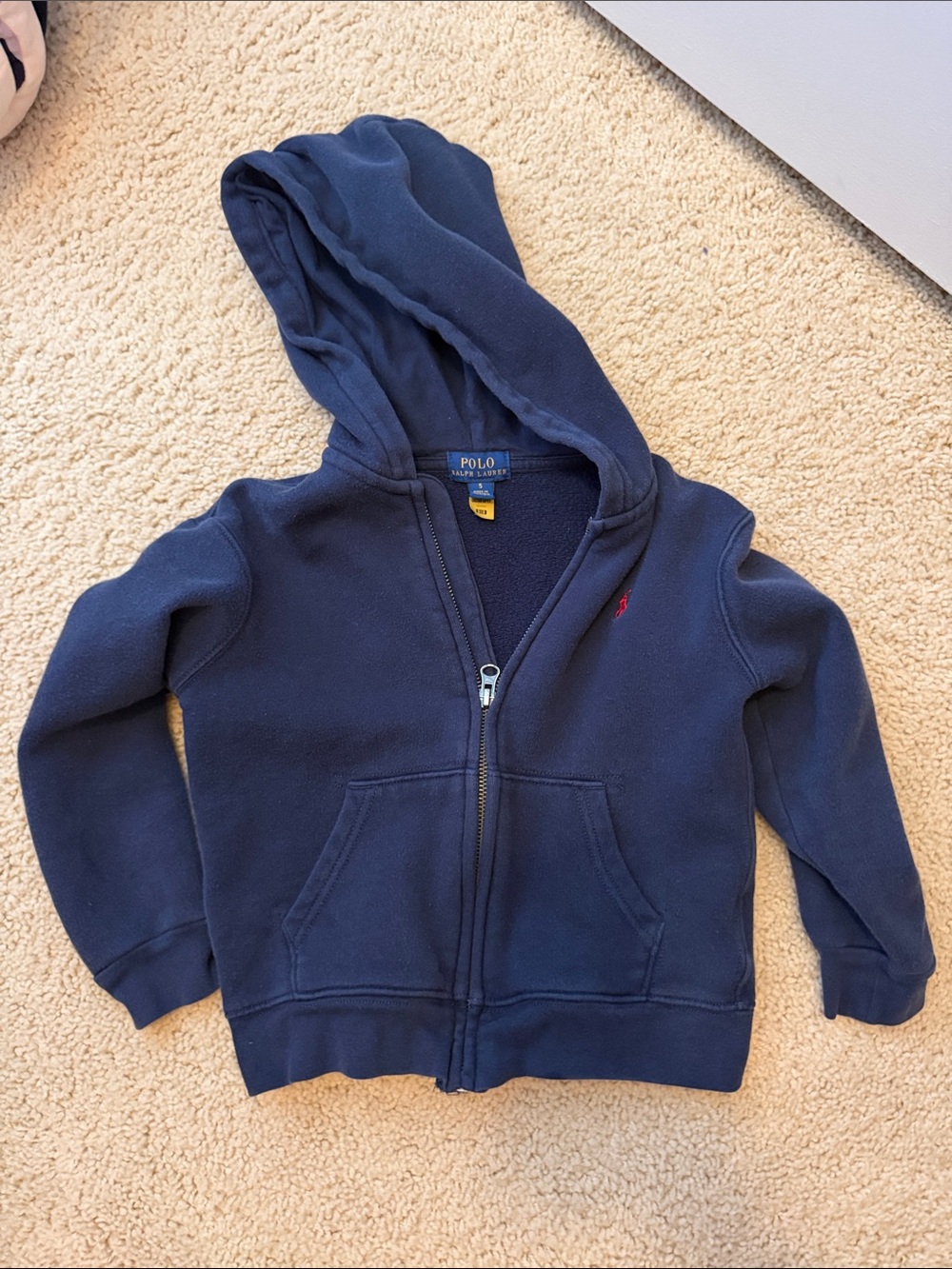 Polo by Ralph Lauren Navy Zip-Up Hooded Sweatshirt for Kids